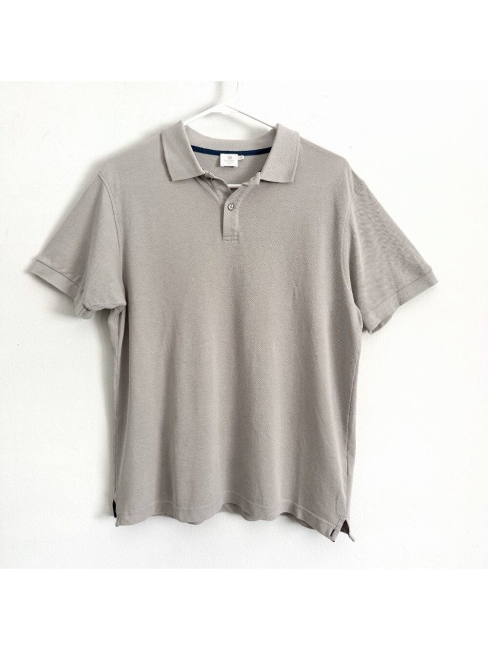 Sunspel England Light Gray Short Sleeve Polo Shirt Casual Relaxed Men’s Medium